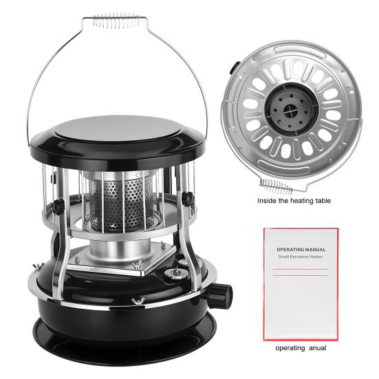 9000 BTU Kerosene Radiant Heater Heater Non-Electric Stove Portable Indoor for Camping Hunting Cooking (Black) Convection