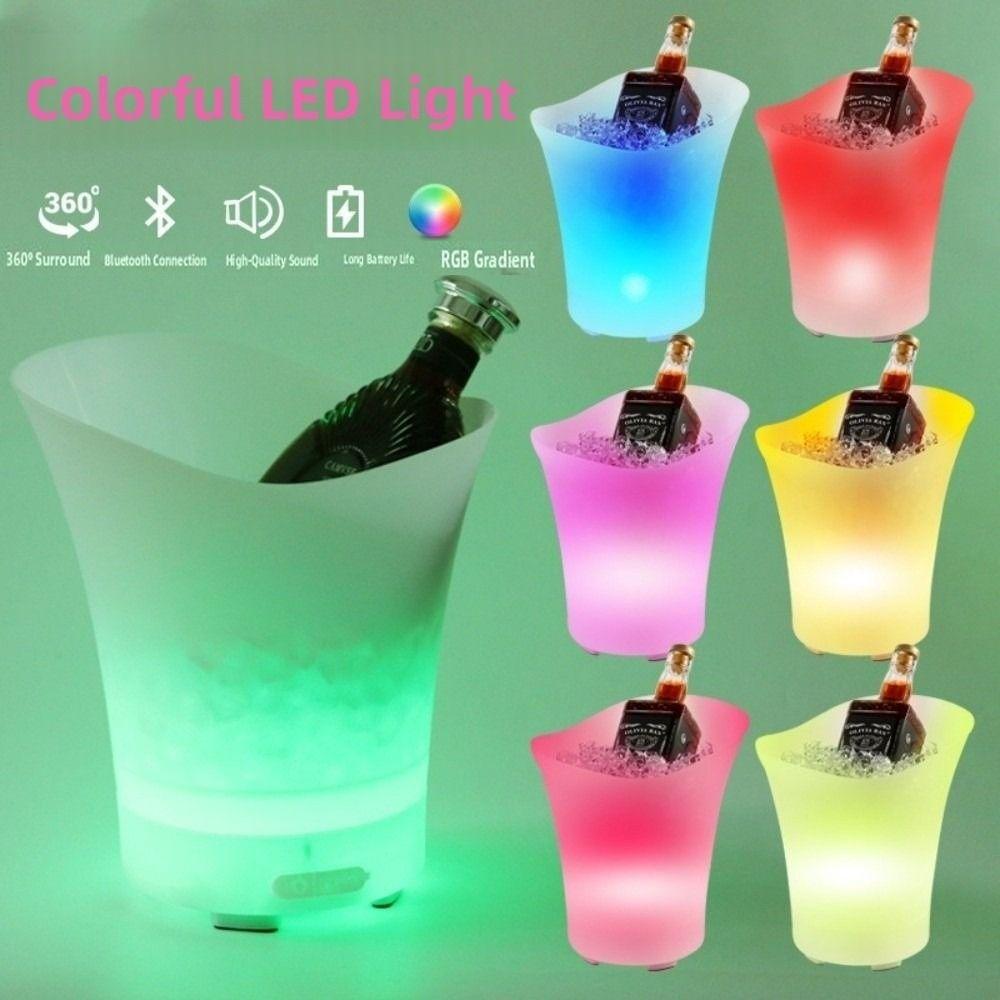 5L 7L RGB Beer Bucket with Bluetooth Speaker Light Up Ice Cube Wireless LED Ice Bucket  Night Party