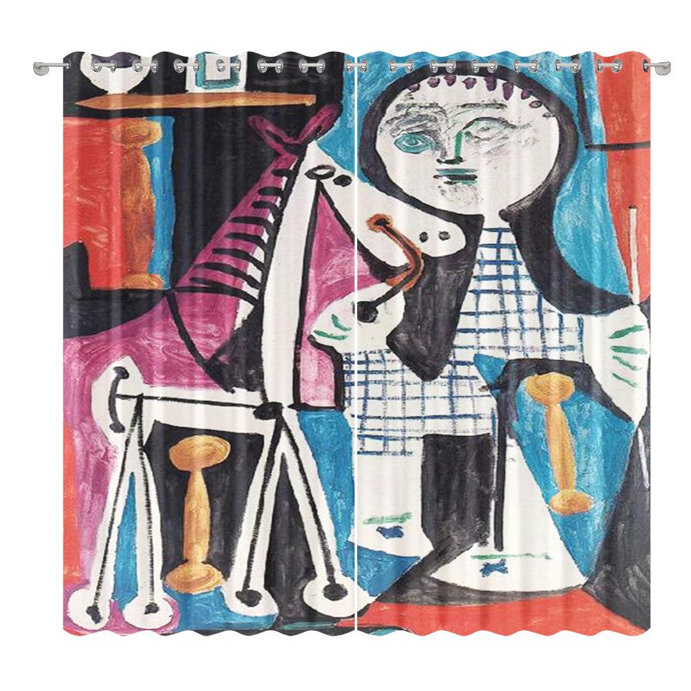 Abstract Curtain Cloth Bedroom Living Room Balcony Blackout Curtain Office Hotel Insulation Curtain