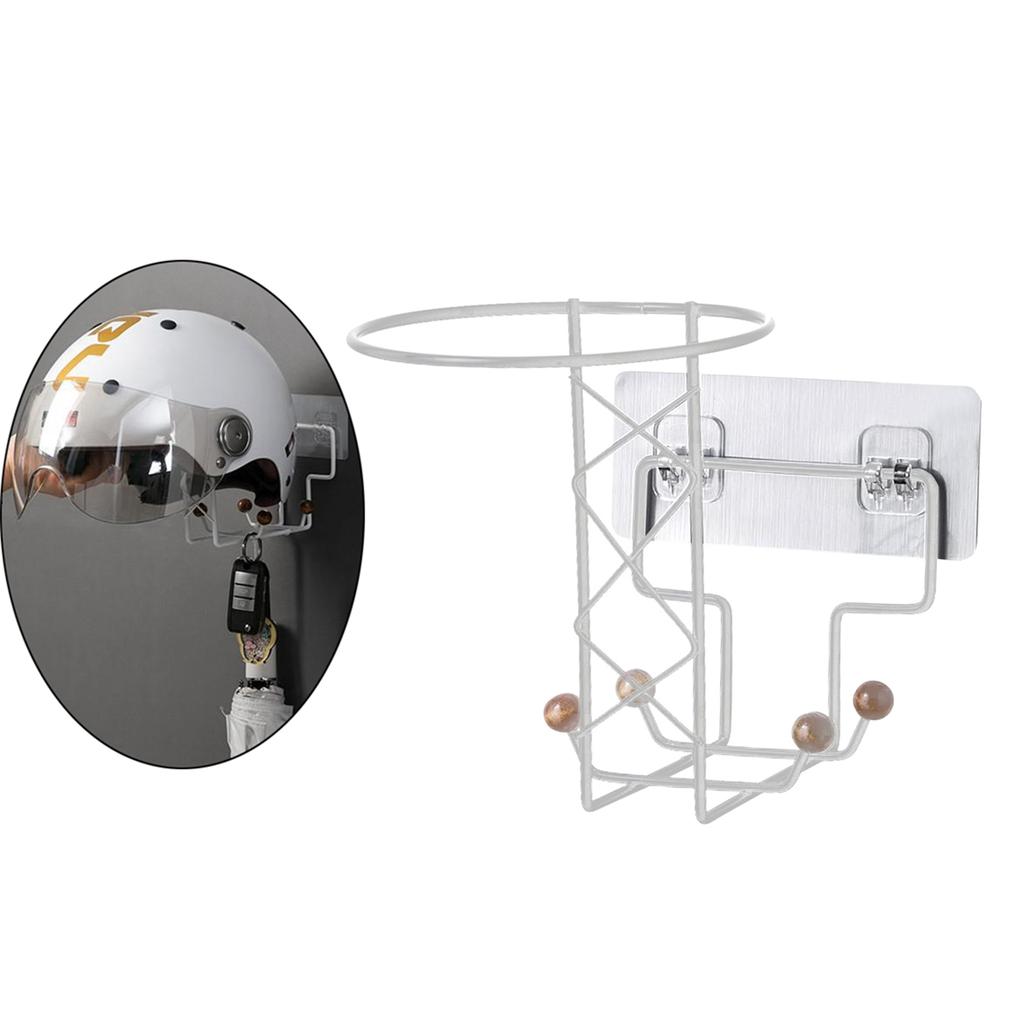 Helmet Holder Rack Wall Mount Motorcycle Bike Helmet Holder Rack Jacket Caps Key Display Hanger