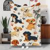 1pc Cute Cartoon Dog Paw Print Throw Blanket, Multiple Specs Available, Soft Cozy Fleece for Best Friend Family, Ideal for Campi