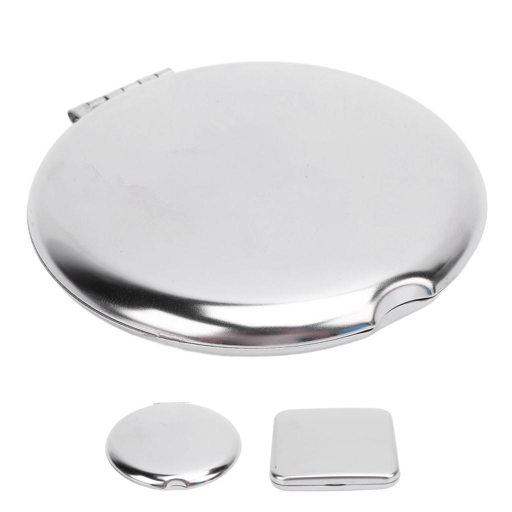 Pocket Mirror Portable Stainless Steel Compact Mirror Metal Handheld Drop Resistant Double Sided Mir