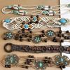 Bohemian Style Butterfly Blue Water Diamond Waist Woven Handmade Wooden Bead Belts Y2K Retro Belt Waist Chain Accessory Skirt