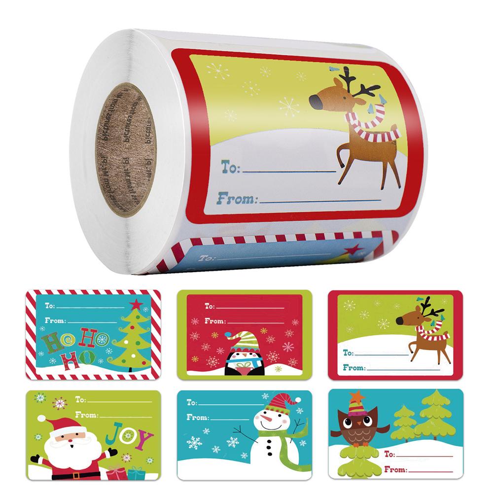 

250PCS Christmas Snowman Adhesive Labels Stickers Decoration Paper Scrapbooking Seal Thank You Stickers Stationery Supplies