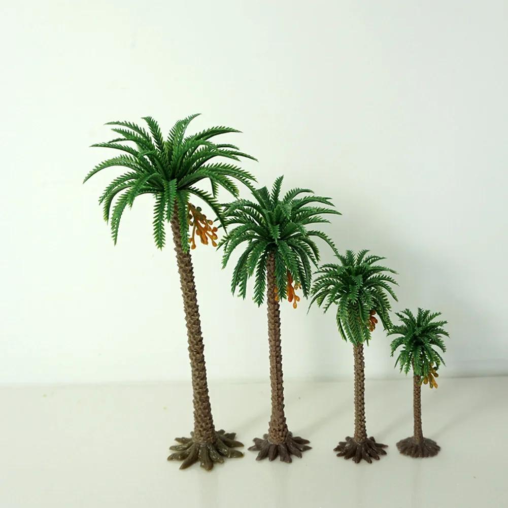 10Pcs Model Trees Palm Scale Tree Coconut Palm Park Rainforest Scenery Dioramas DIY Decor Diorama Scenery Model Decorations