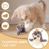 Interactive Cat Toys Rechargeable Interactive Chirping Flapping Bird Shaped Cat Toy Simulation Bird Toy with Sound Plush Cat Toy
