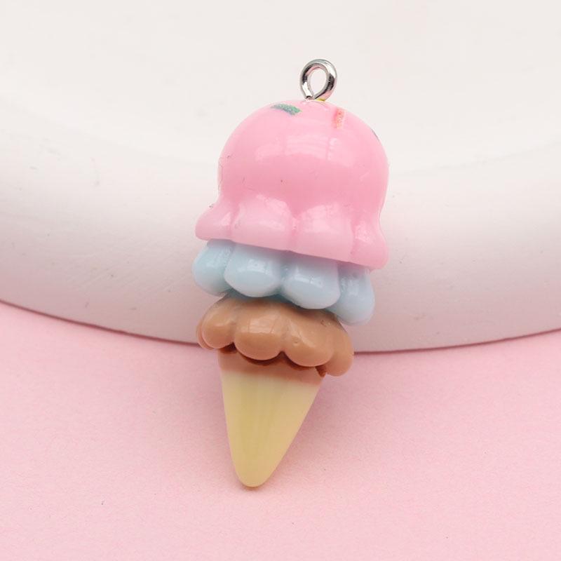 Resin 3D Cartoon Ice Cream and Popsicle Candy Toy Pendant for DIY Jewelry