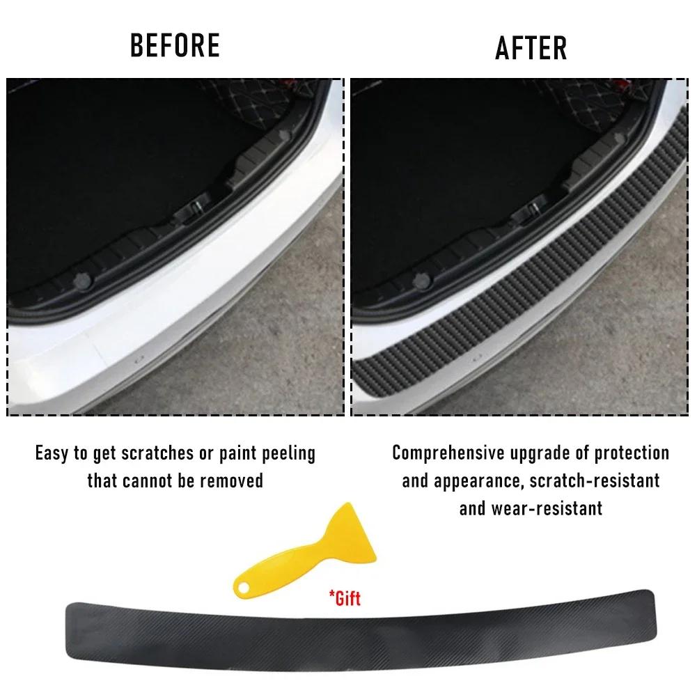90cm Carbon Fibre Car Threshold Protection Sticker Door Sill Scratch Plate Trunk Bumper Scratch Strip Universal Auto Accessories