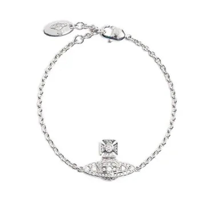 Vivienne Westwood Solid Design Brass Bracelet Women bracelets Silver 6102021S02P102SM Basic Packaging-Dust Bag+Box
