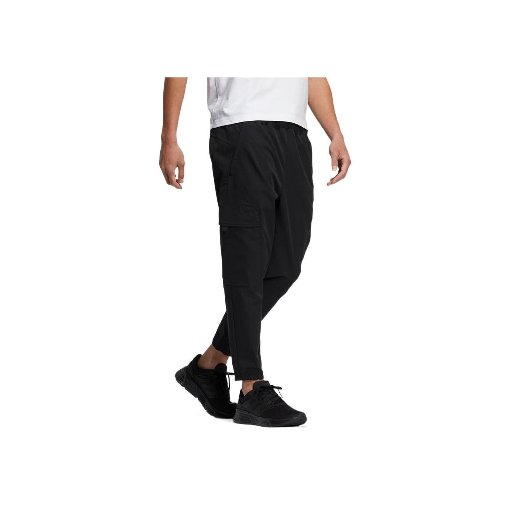 Adidas Solid Color Drawstring Tapered Sweatpants Men Bottoms Black HN9003