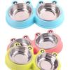 Cat & Dog Dual-Purpose Cartoon Frog Bowls - Anti-Tip Food & Water Bowls
