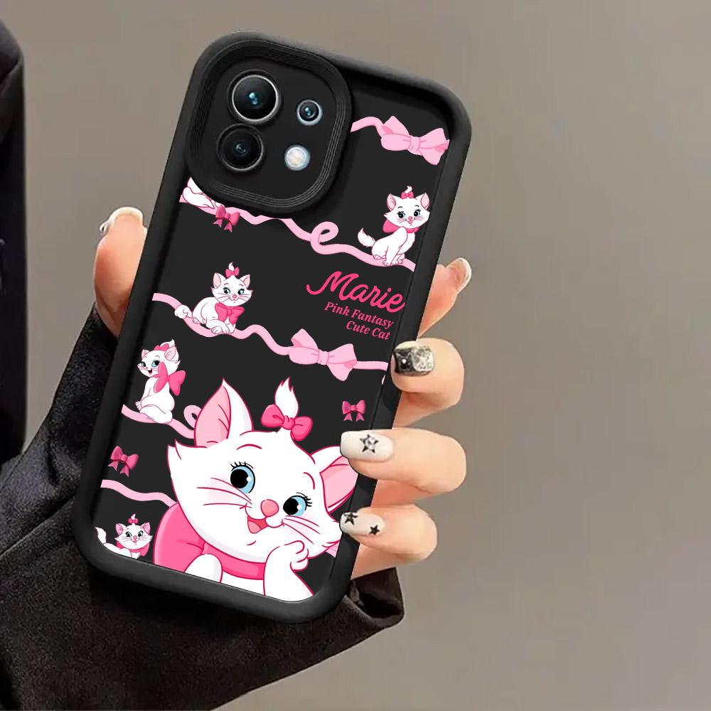 Pink Marie Cute Cat Case for Xiaomi Mi 13T 14 14T 15 15T Pro 17 Ultra Poco M7 M8 F8 F7 X6 X7 X8 Pro Max Shockproof Cover