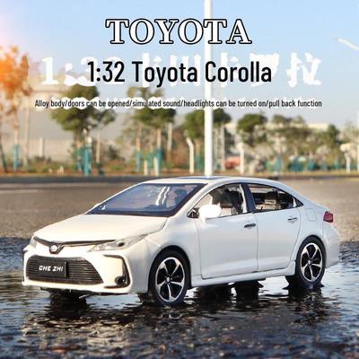 1:32 Toyota Corolla Metal Model Car with Sound & Light - Pull Back Alloy Toy for Boys