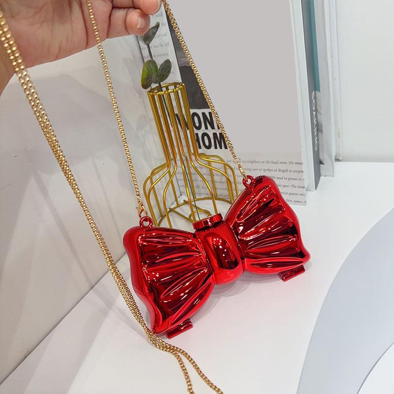New Acrylic Lipstick Bag For Wommen High Quality Acrylic Shoulder Bag Flower Bow Bag Mini Change Key Crossbody Bag