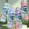 1PC Blue Planet Ocean Minimalist Retro Print 750ml Portable Sports Water Bottle Leakproof Gym Outdoor Travel Drink Cup