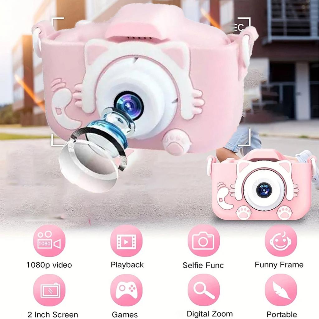 Mini X5S Children Camera Toys 2000W Pixel HD Cartoon Kids Digital Camera Cute Dual Cameras SLR Camera Kid Toy