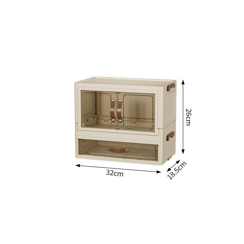 Настольный многофункциональный пылезащитный шкаф для хранения с ящиками для офисных канцелярских принадлежностей Double door one layerdrawer type one layer кремовый 2450₽