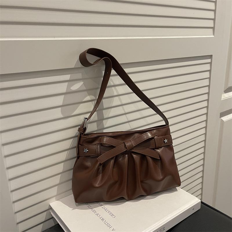 Sweet Cute French Nordic Style Bowknot Folded Shoulder Tote Bag