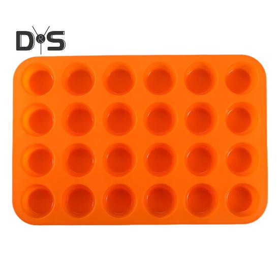 24-Cup Silicone Cake Mold Nonstick Mini Waffle Pan for Baking Cupcake Pans Easy To Clean Tart Bread Mold for Bakers