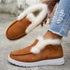 Winter New Solid Color Suede Cotton Shoes Casual Snow Shoes Low Top Padded Women's Cotton Shoes
