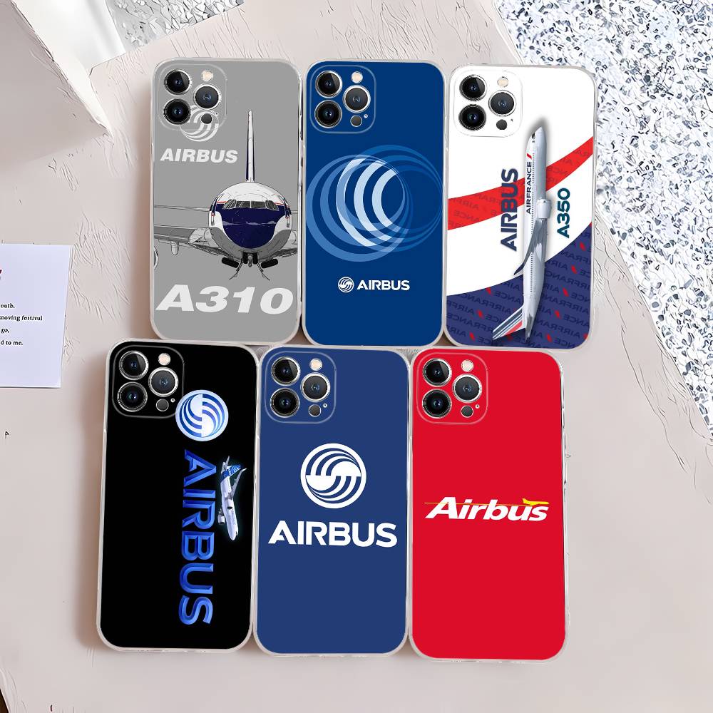 Custodia per Telefono con Logo A-Airbus per iPhone 11 13 16 12 17 14 15 Pro Max Plus Cover Posteriore Morbida Trasparente Coque