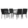 VidaXL Ensemble à manger de jardin 7 pcs coussins résine tressée acier 3186944