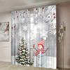 2 Stück, Weihnachtsbäumchen Schneeflocke Schneemann Vorhänge -30% Verdunkelung - geeignet für Wohnzimmer, Schlafzimmer, Küche, Heimdekoration