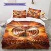Name Custom Edmonton Oilers Logo Pattern Bedding Set Quilt Cover Pillowcase Home Decor Gift (1 * Duvet Cover + 2 * Pillowcase, Without Core)