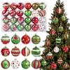 6 Stück/Karton 6 cm Weihnachtskugeln Grün Rot Weihnachtsbaum Hängeanhänger Ornament 2026 Neujahrsfest Party Heimdekoration DIY Geschenk