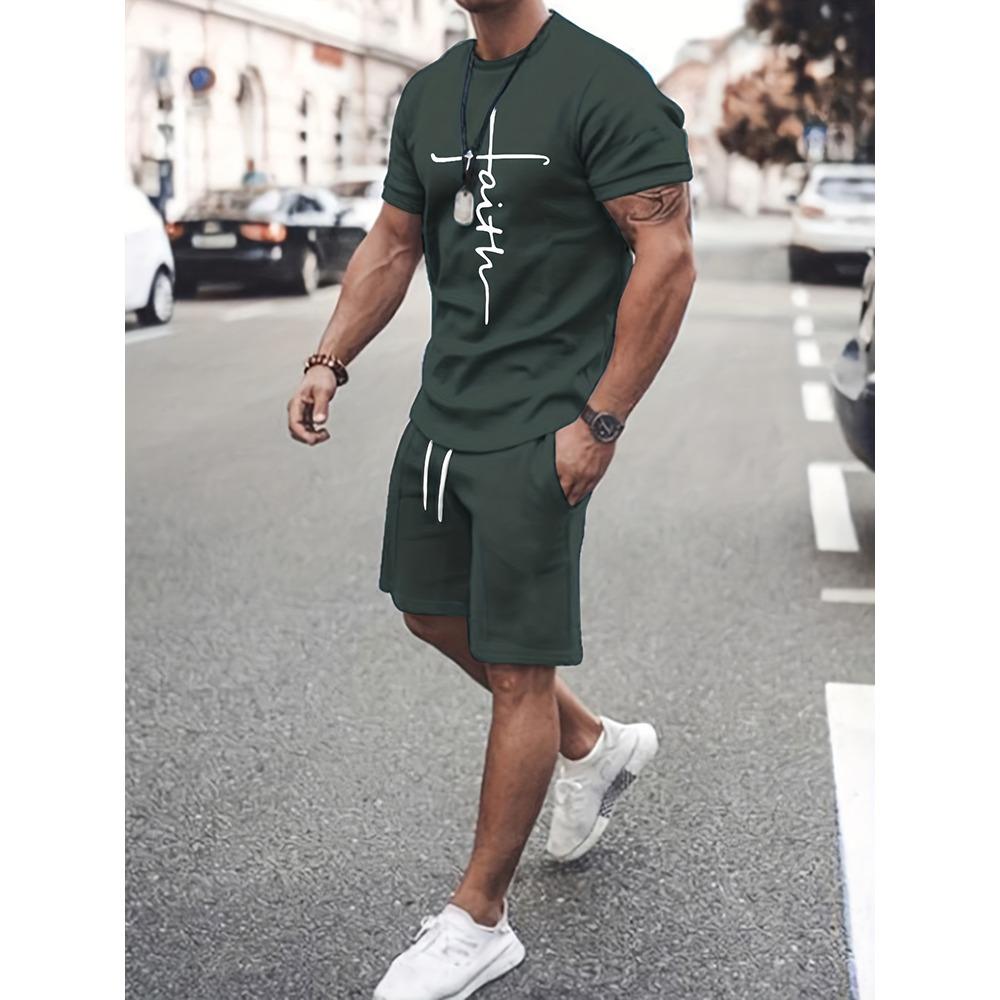 Summer Outdoor Street Fashion Men's T-shirts Everyday Casual Men's Athletic Shorts T-shirts And Shorts Men's Sets