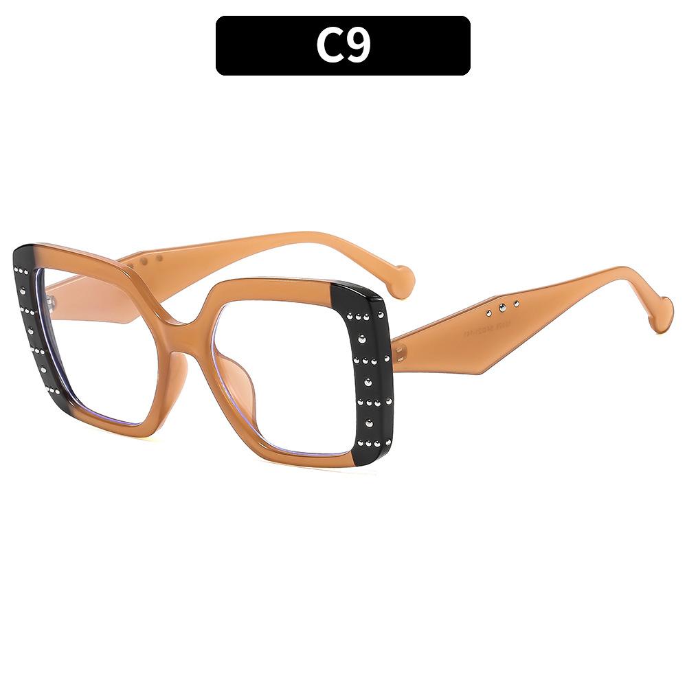 Square Anti-blue Light Large Frame Eyeglasses Fashion Street Optical Presbyopia Glasses Ladies Customization Myopia Glasses
