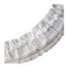 7.5cm Black & White Double-Layer Pleated Chiffon Lace Trim for Neckline, Cuff, and Hem Decoration.