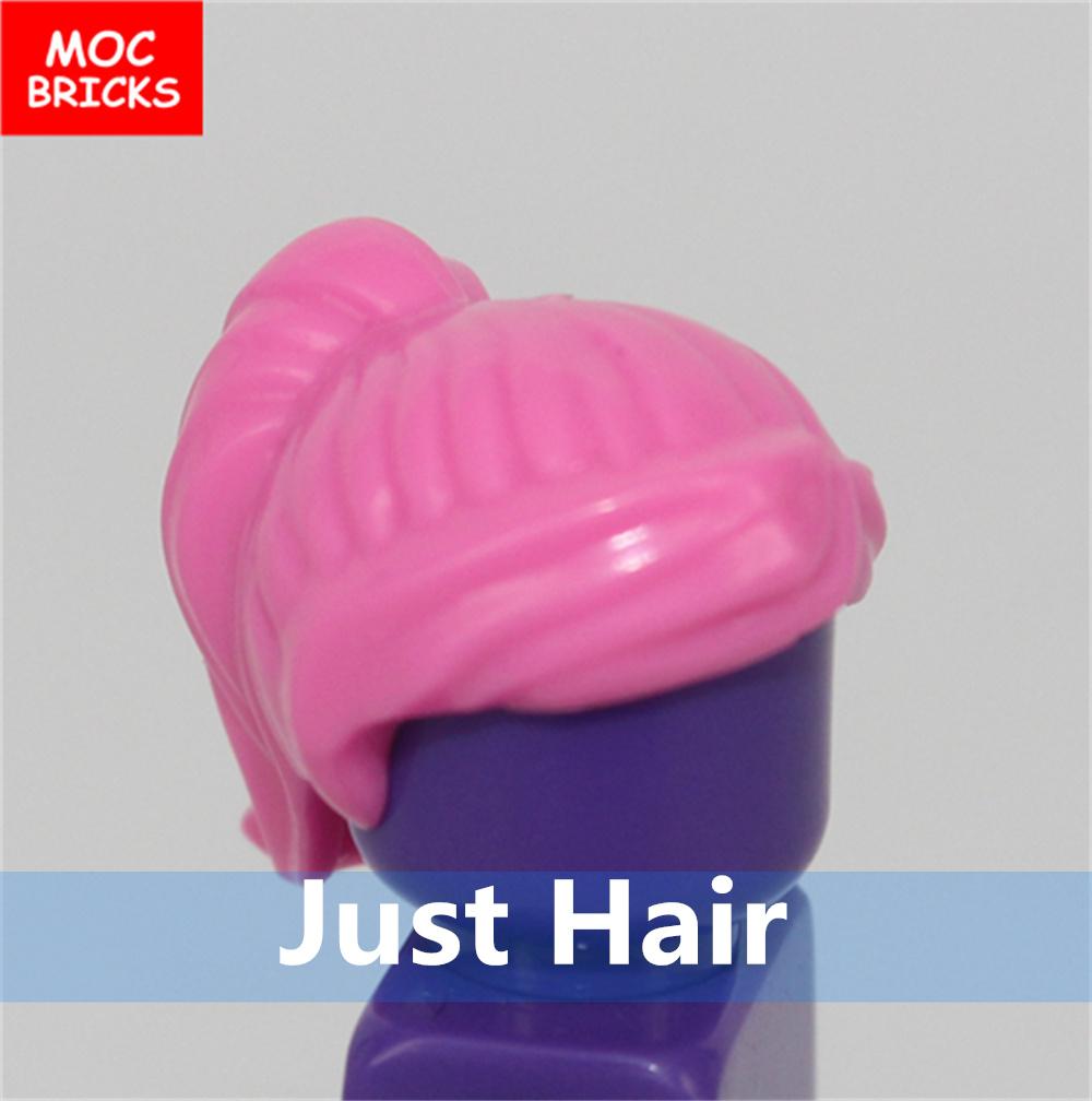 5 Stück/Los MOC Steine Weibliche Haare Zusammengebaute Partikel Bausteine Zubehör Kinderspielzeug Plastikpuppen