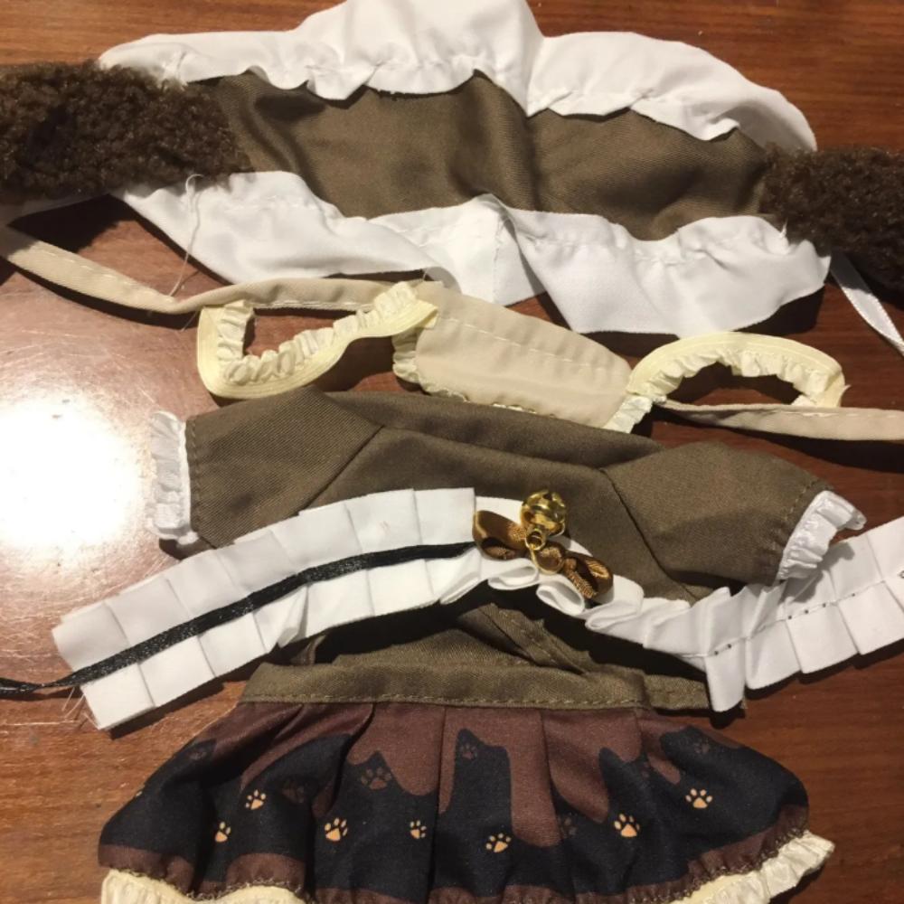 1 set Rabbit Set 20cm Cotton Doll Clothes Cat Paw Outfit Cotton Doll's Clothes Fashion Mini Plush Doll Clothes 20cm Cotton Doll