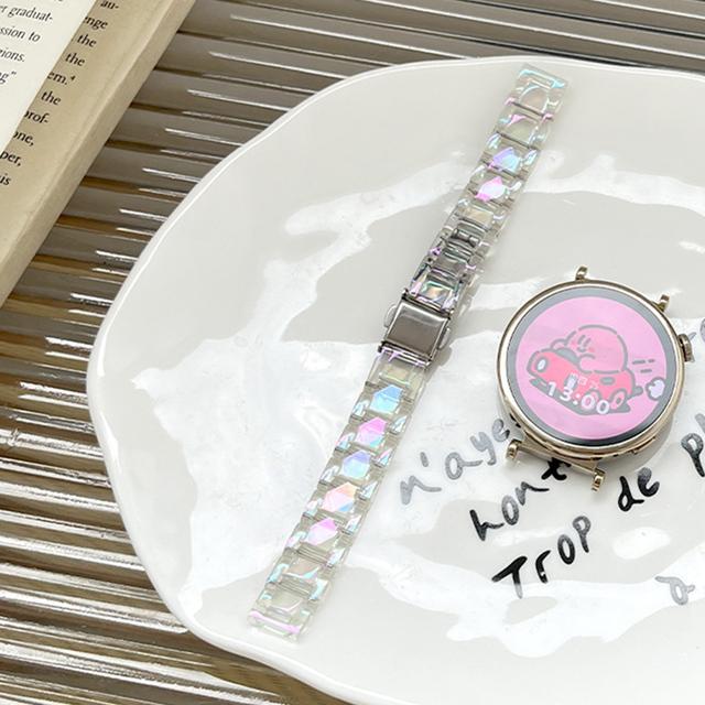 

Тонкий ослепительный лазерный ремешок для часов 22 мм, 20 мм, 18 мм, 14 мм, 12 мм для Samsung Galaxy Watch 5, 4, 4, классические 40/44/42/46 мм для Huawei GT4 For 18mm width strap прозрачный