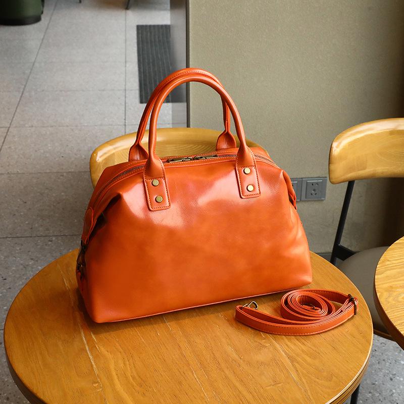 2025 Retro Versatile Soft Leather Tote: Women's Handbag, Shoulder & Crossbody Bag