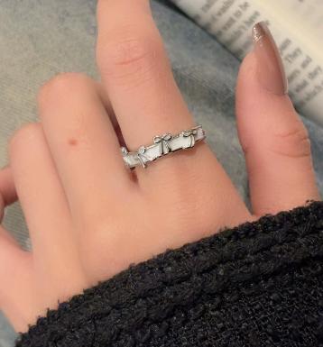 Wide Open Bow Ring Women Vintage Minimalist Fashion Finger Rings