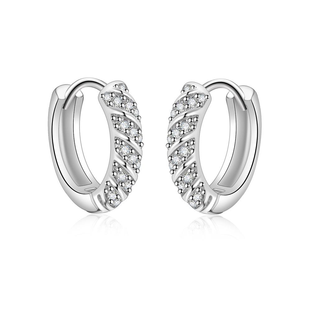 925 Silver Earrings Twisted Diamond Earrings Women's Fashionable Simple Birthday Party Wedding Anniversary Jewelry Gift
