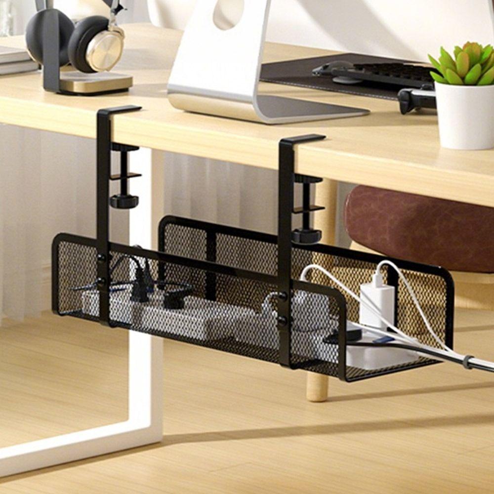 Easy Install Desk Cable Organizer Black White Under Table Cord Organizer  Computer Desk