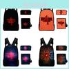 Anime Style Three-piece Backpack Set For Kids With Geometric Pattern And Pencil Case