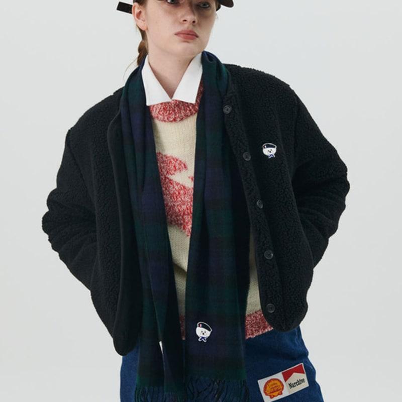 beyondcloset New Parisian Dog Wappen Basic Muffler Green