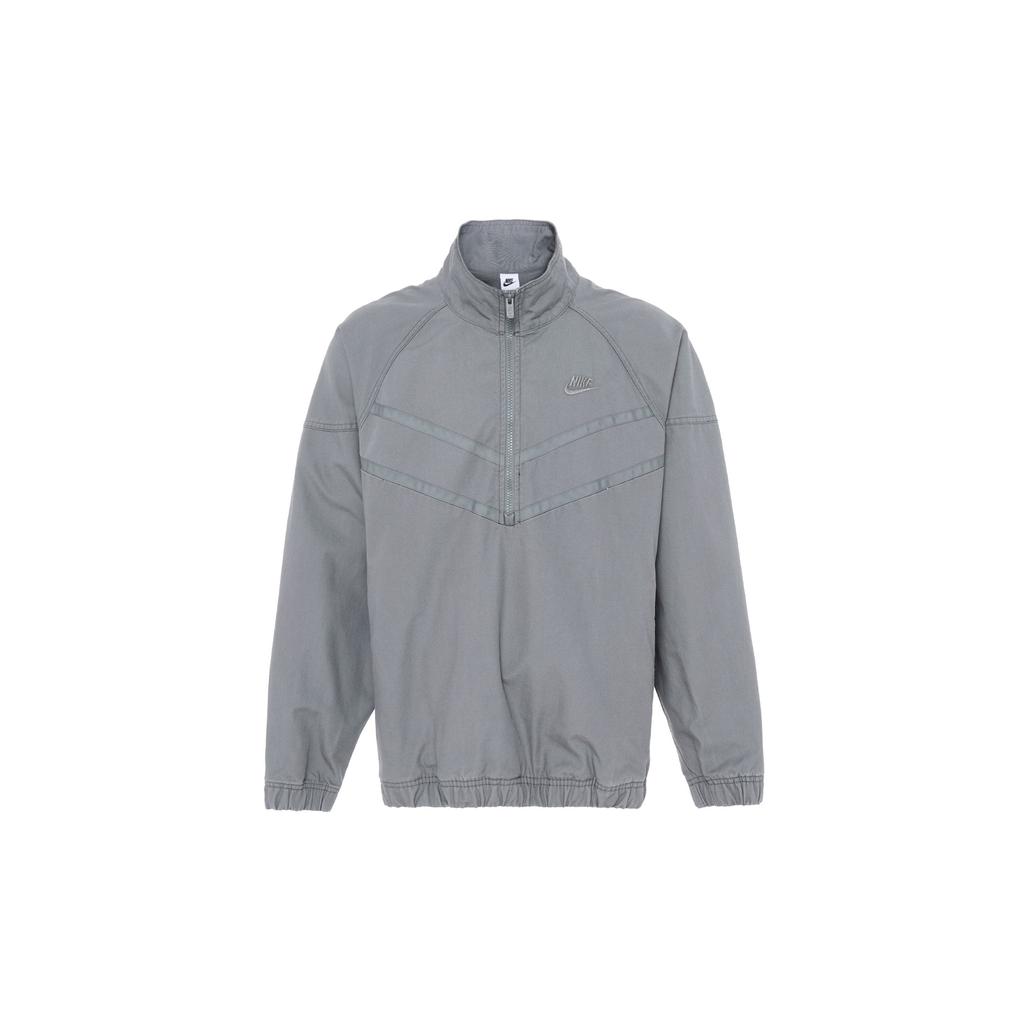 Nike Solid Color Stand Collar Zip-Up Long Sleeve Jacket Men Outerwear Dark-Grey DX0697-084