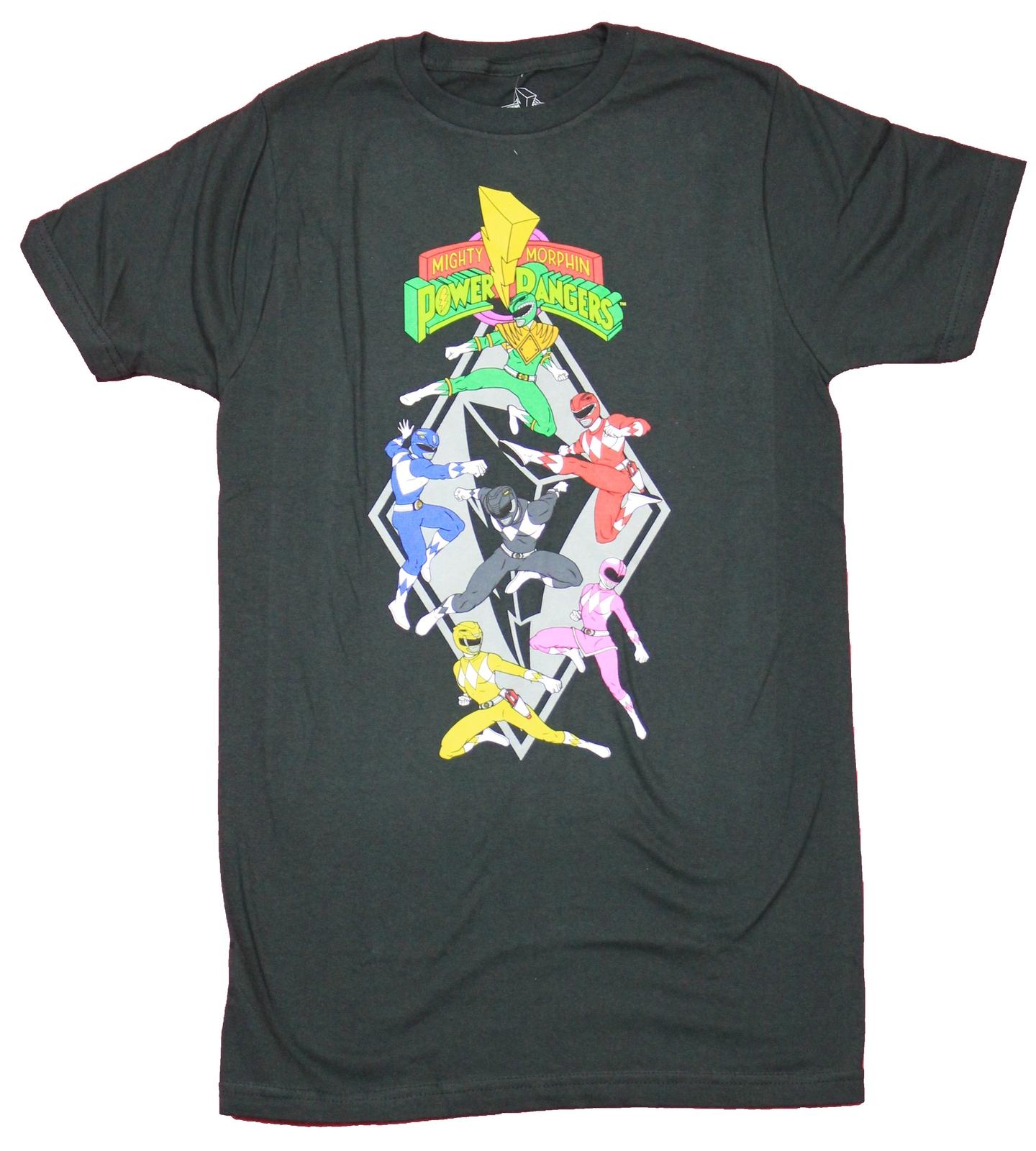 Mighty Morphin Power Rangers Mens T-shirt 6 Comic Diamond Style Rangers XXL