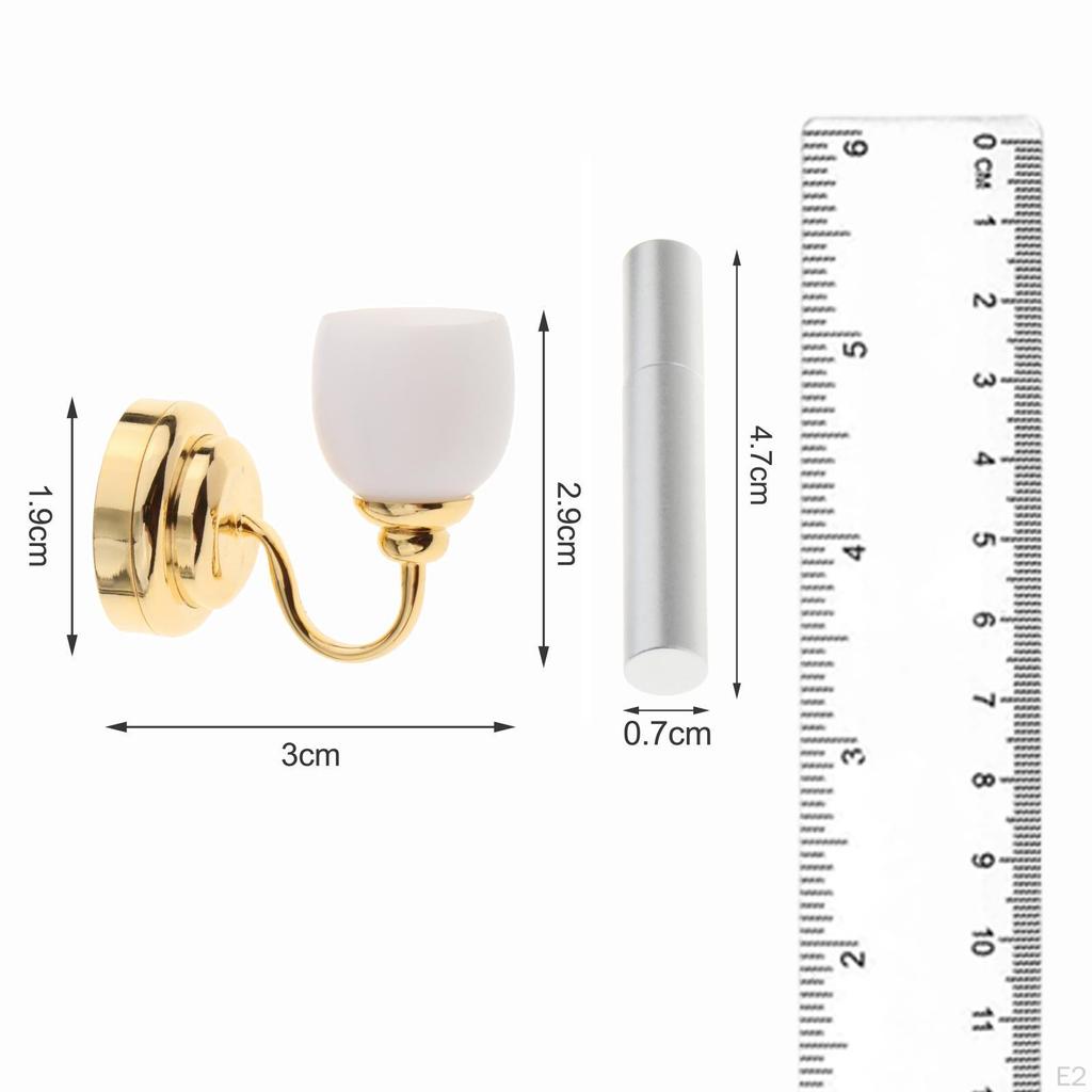 Dollhouse LED Wall Sconces Chic 1:12 Miniature Sconce for Mini Toy Bedroom