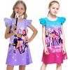 Kpop Demon Hunters Pattern Girl Sleep Dress With Cartoon Pattern For Kids Summer Wear