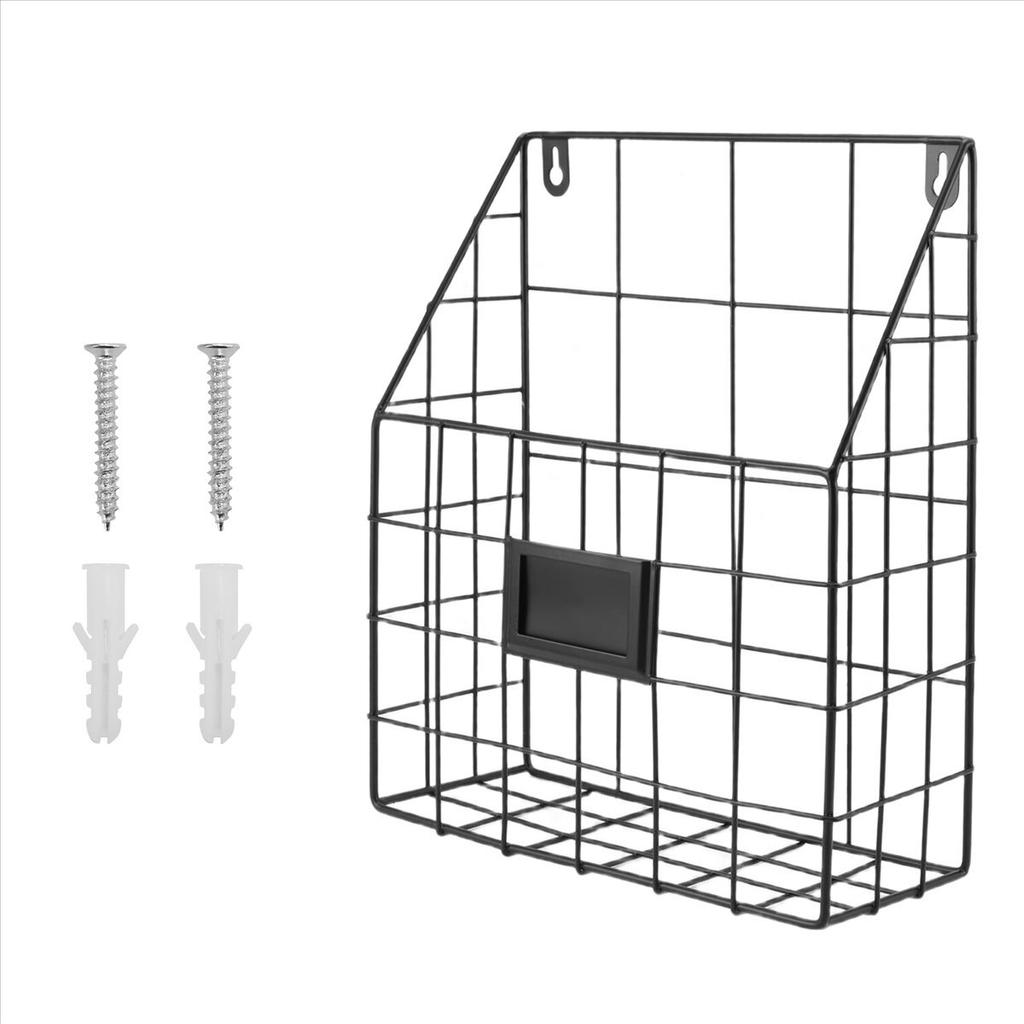 A78U Wire Mail Basket - Wall Mounted Hanging Folder/Document Organizer - Economic & Easy to Install Tray for Home Office & More