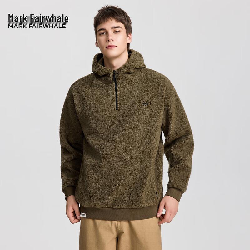 Mark Fairwhale Men's Half-Zip Thickened Fleece Pullover Hoodie