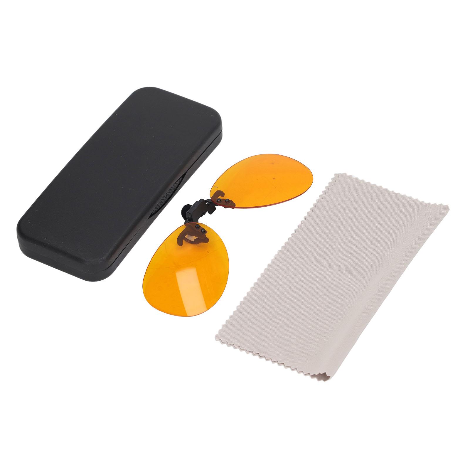 

Clip On Glasses UV Protection Blue Light Blocking Rimless Glasses 180 Degree Vertical Flip Orange