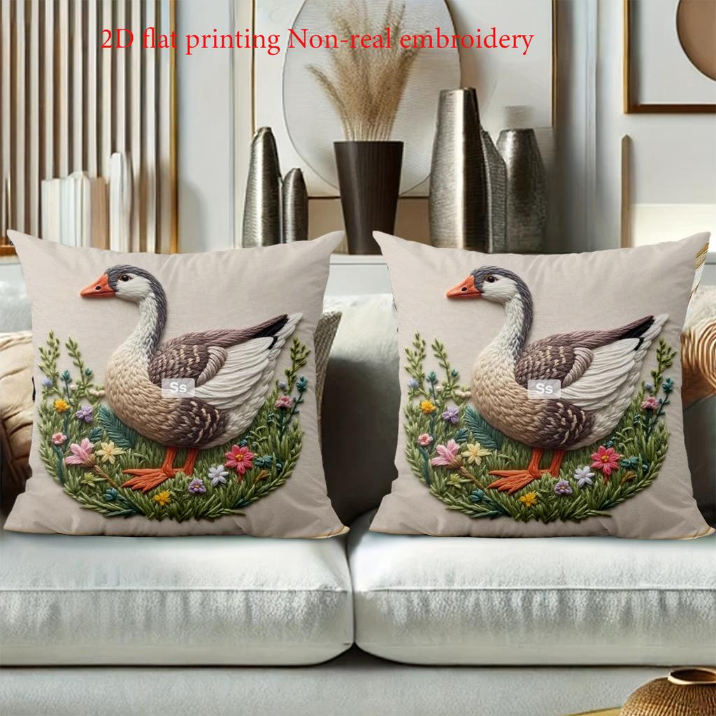 1 pillowcase 2D flat printing Goose Pillow with Floral Pattern 2D Printing Polyester pillowcase sofa decorative cushion cover