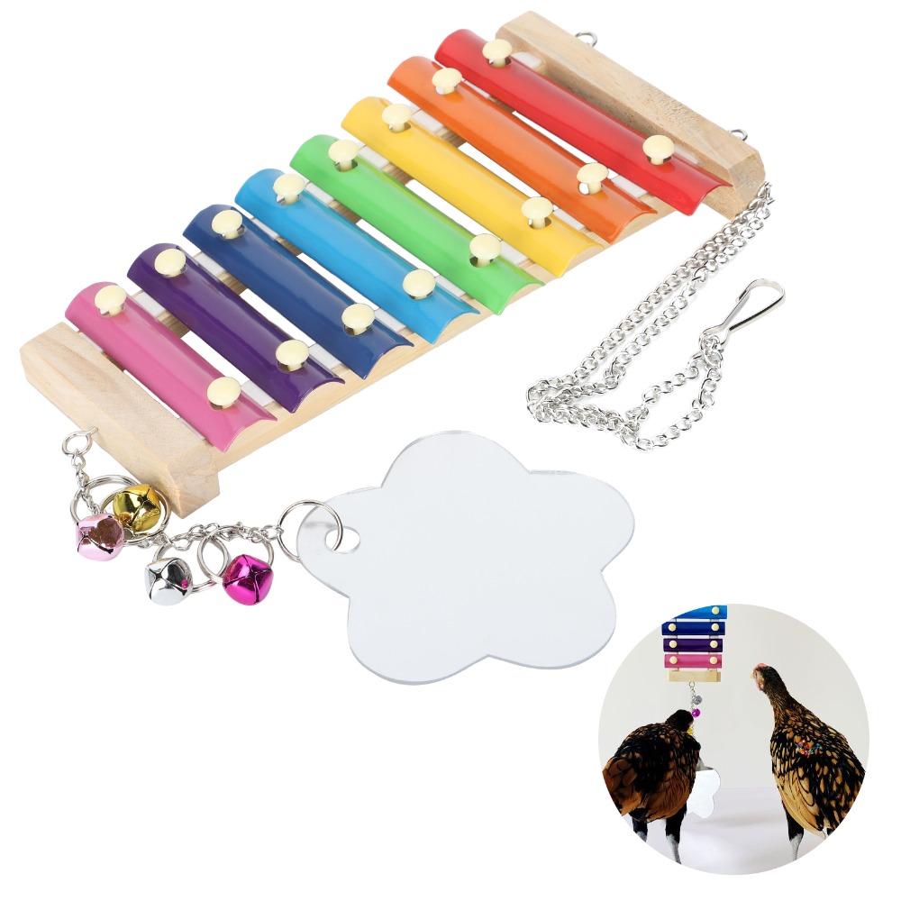 Wood Pecking Xylophone Non-Toxic Chicken Wooden Toy Fun Hanging Xylophone Toy African Macaws